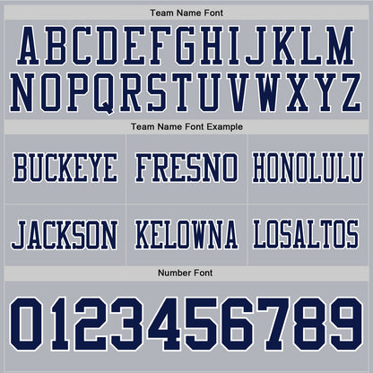Custom Gray Navy-White Authentic Football Jersey
