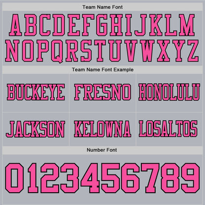 Custom Gray Pink-Black Authentic Football Jersey