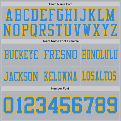 Custom Gray Powder Blue-Gold Authentic Football Jersey