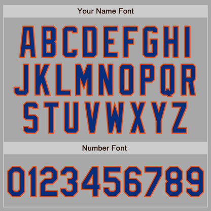 Custom Stitched Gray Royal-Orange Baseball Pullover Sweatshirt Hoodie