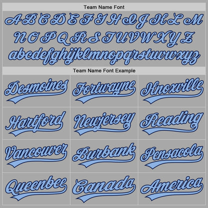 Custom Stitched Gray Light Blue-Navy Baseball Pullover Sweatshirt Hoodie