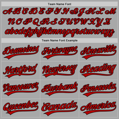 Custom Stitched Gray Red-Black Baseball Pullover Sweatshirt Hoodie
