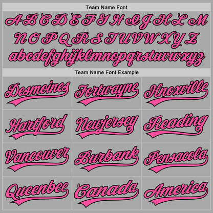Custom Stitched Gray Pink-Black Baseball Pullover Sweatshirt Hoodie