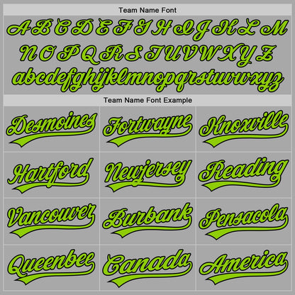 Custom Stitched Gray Neon Green-Black Baseball Pullover Sweatshirt Hoodie