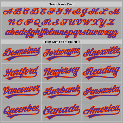 Custom Stitched Gray Purple-Orange Baseball Pullover Sweatshirt Hoodie