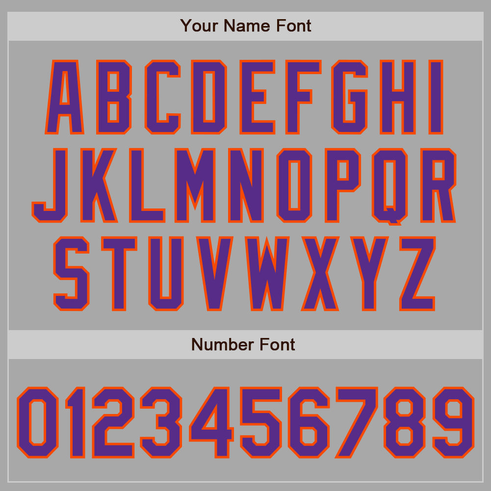 Custom Stitched Gray Purple-Orange Baseball Pullover Sweatshirt Hoodie