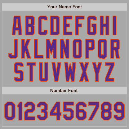 Custom Stitched Gray Purple-Orange Baseball Pullover Sweatshirt Hoodie
