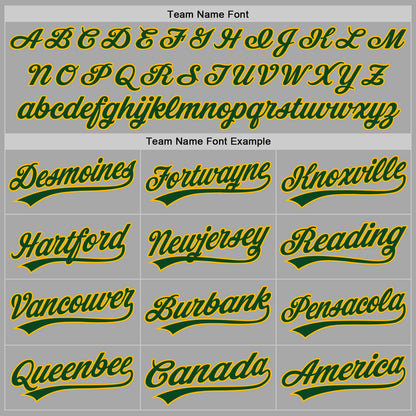 Custom Stitched Gray Green-Gold Baseball Pullover Sweatshirt Hoodie