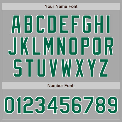 Custom Stitched Gray Kelly Green-White Baseball Pullover Sweatshirt Hoodie