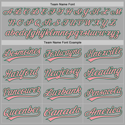 Custom Stitched Gray Medium Pink-Kelly Green Baseball Pullover Sweatshirt Hoodie