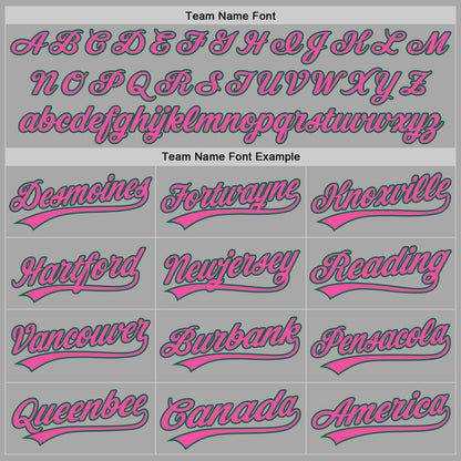 Custom Stitched Gray Pink-Kelly Green Baseball Pullover Sweatshirt Hoodie