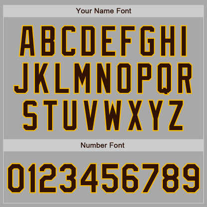 Custom Stitched Gray Brown-Gold Baseball Pullover Sweatshirt Hoodie