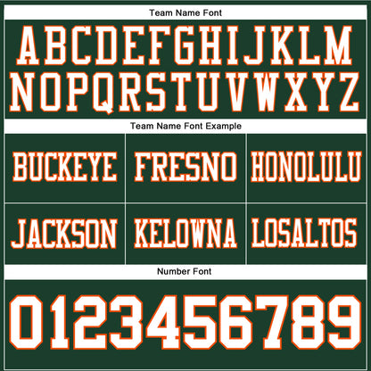 Custom Green White-Orange Authentic Football Jersey
