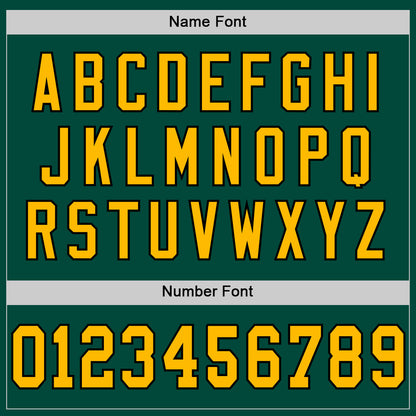 Custom Green Gold-Black Mesh Authentic Throwback Football Jersey