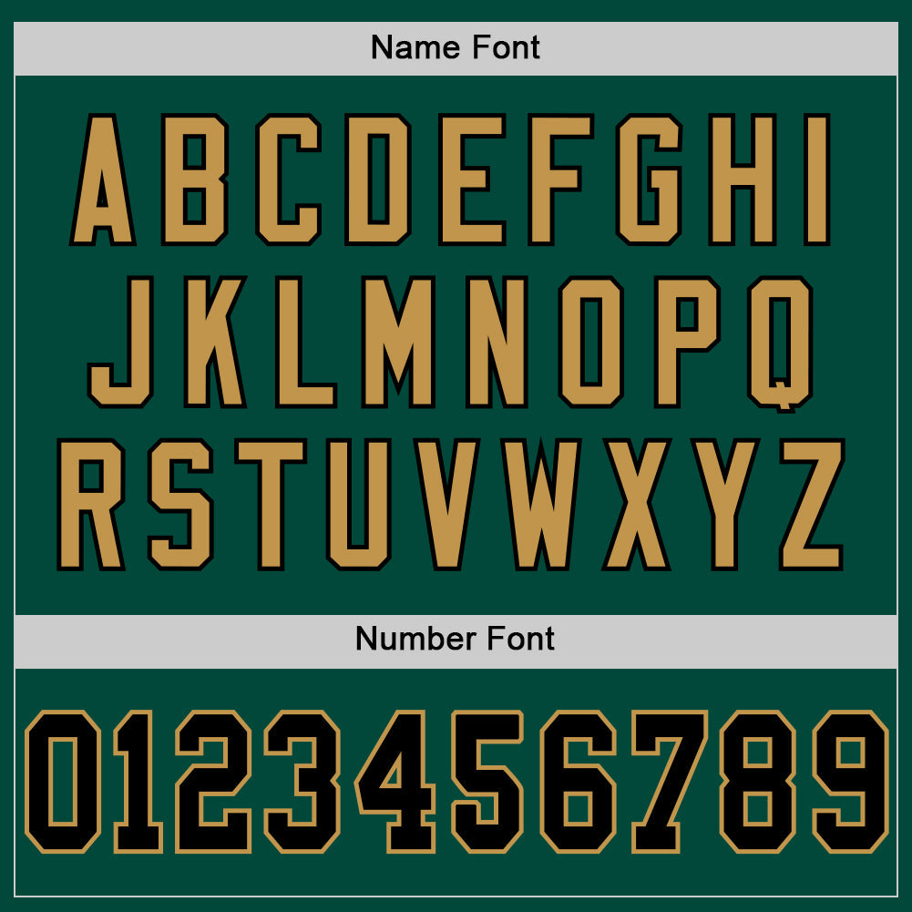 Custom Green Black-Old Gold Mesh Authentic Throwback Football Jersey