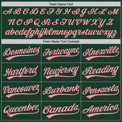 Custom Stitched Green Medium Pink Baseball Pullover Sweatshirt Hoodie