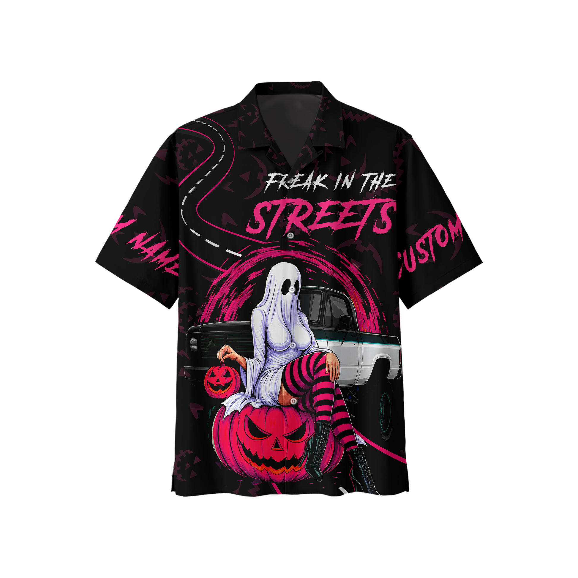 "Freak in the Streets" Ghost Pin-up shirt, Custom Choo