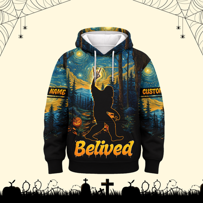Personalized Bigfoot "Starry Night" Halloween shirt