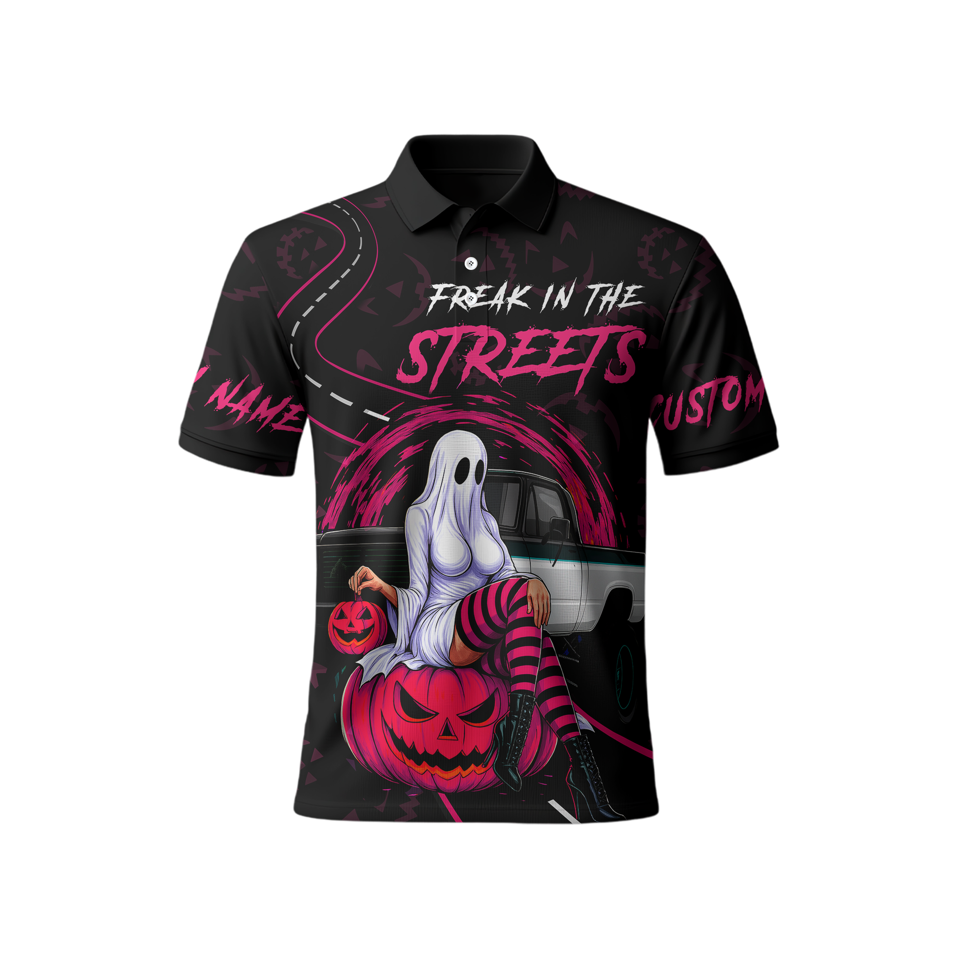 "Freak in the Streets" Ghost Pin-up shirt, Custom Choo
