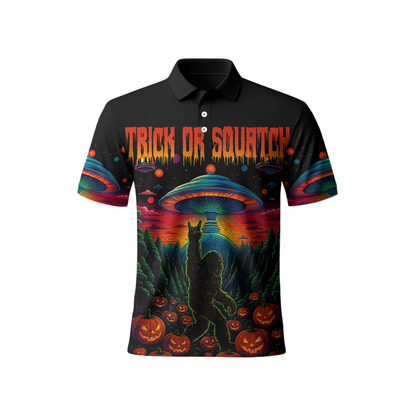 Psychedelic Bigfoot & Alien Abduction Halloween Shirt
