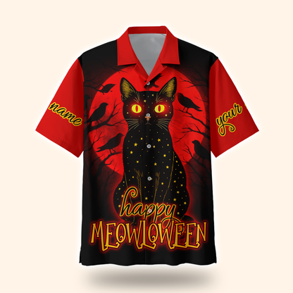 Personalized Happy Mewloween Black Cat