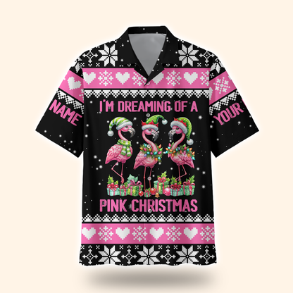 I’m Dreaming of a Pink Christmas Hoodie – Cute Flamingo Holiday Zip Up Sweater