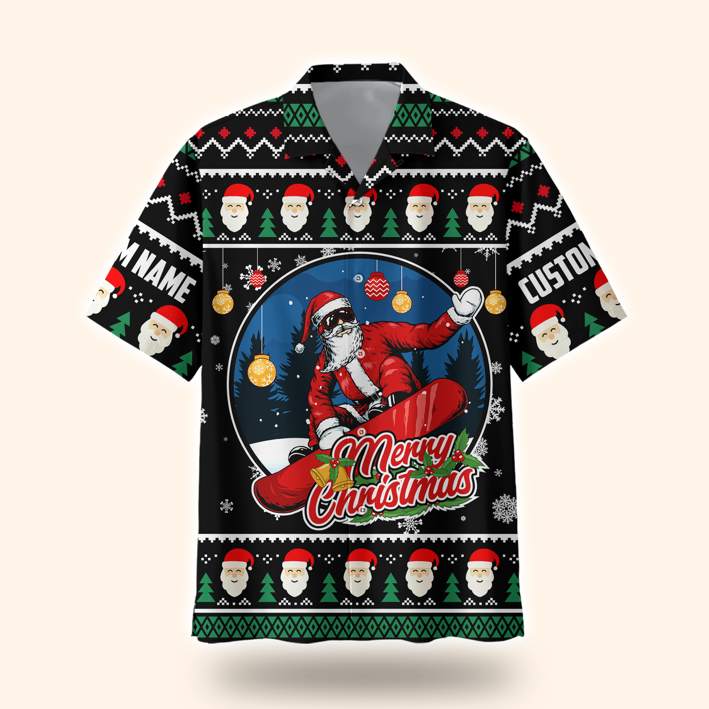 Merry Christmas Hoodie – Santa with Sunglasses Ugly Sweater Design