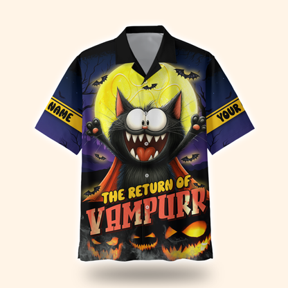 Personalized Vampurr Hoodie – The Return of Vampurr Funny Cat Halloween Zip Up, Custom Choo