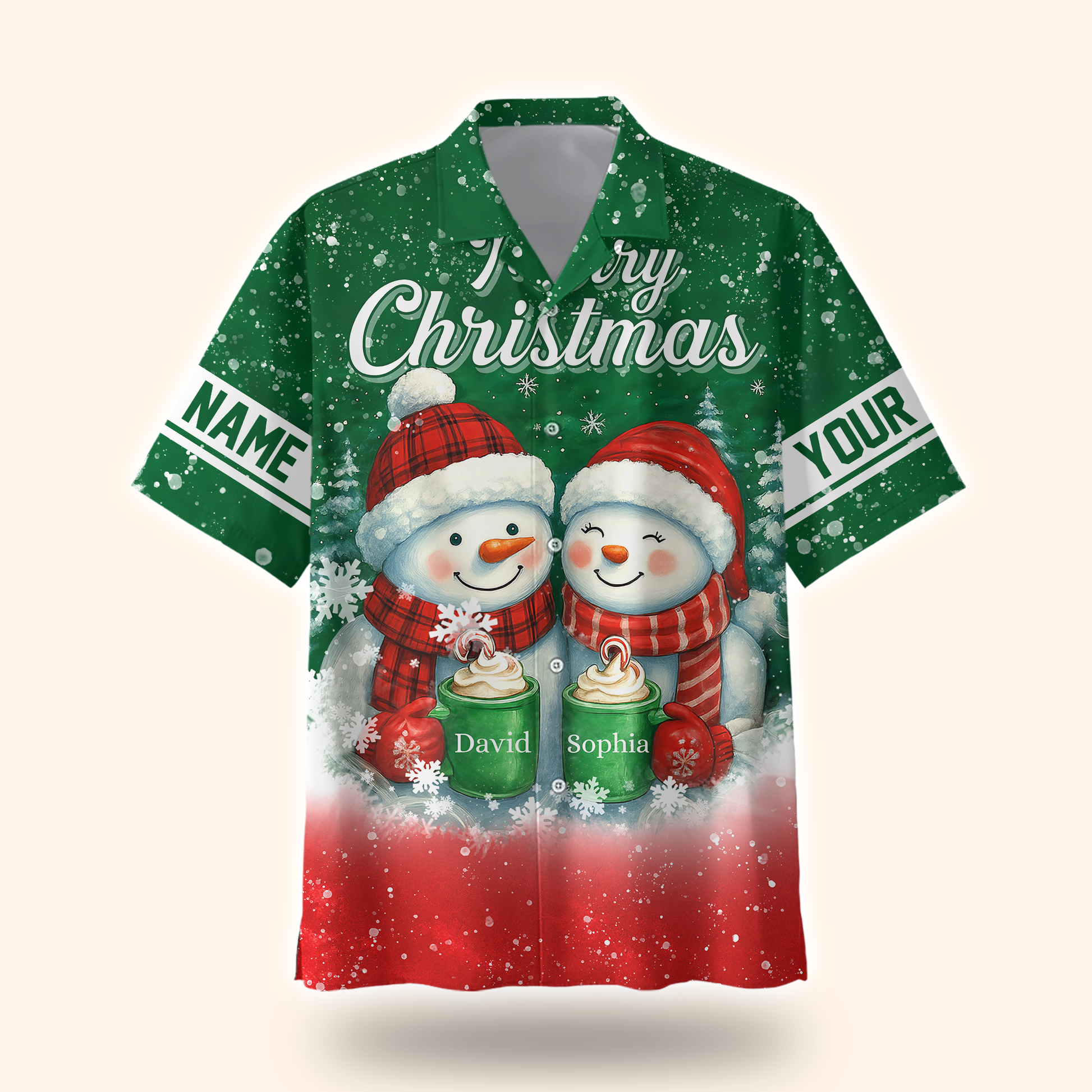 Personalized Snowman Couple Christmas Hoodie – Cute Merry Christmas Zip Up, Custom Name Gift, Custom Choo