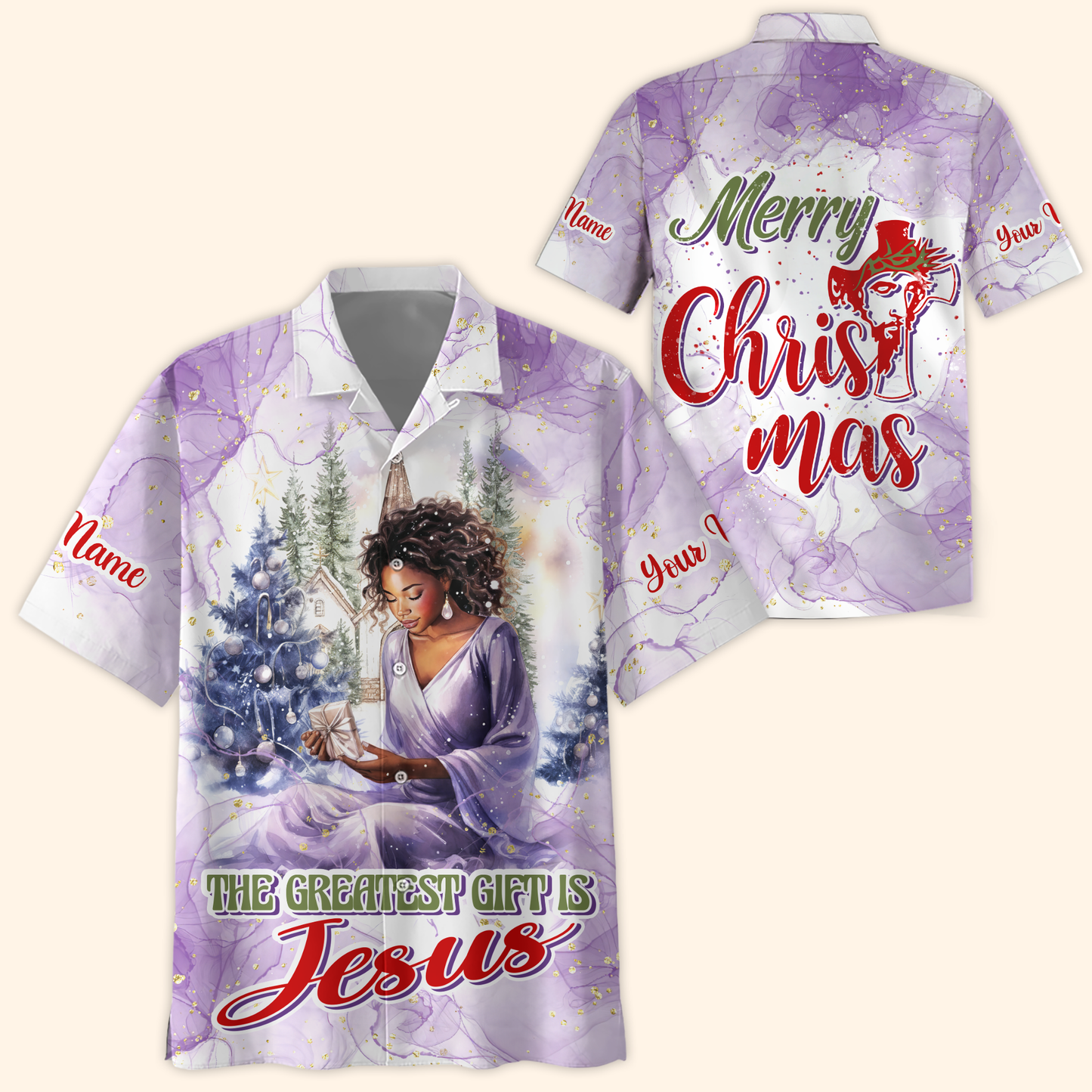 The Greatest Gift Is Jesus Hoodie – Christian Christmas Zip Up, Black Queen Faith Hoodie, Custom Name Design