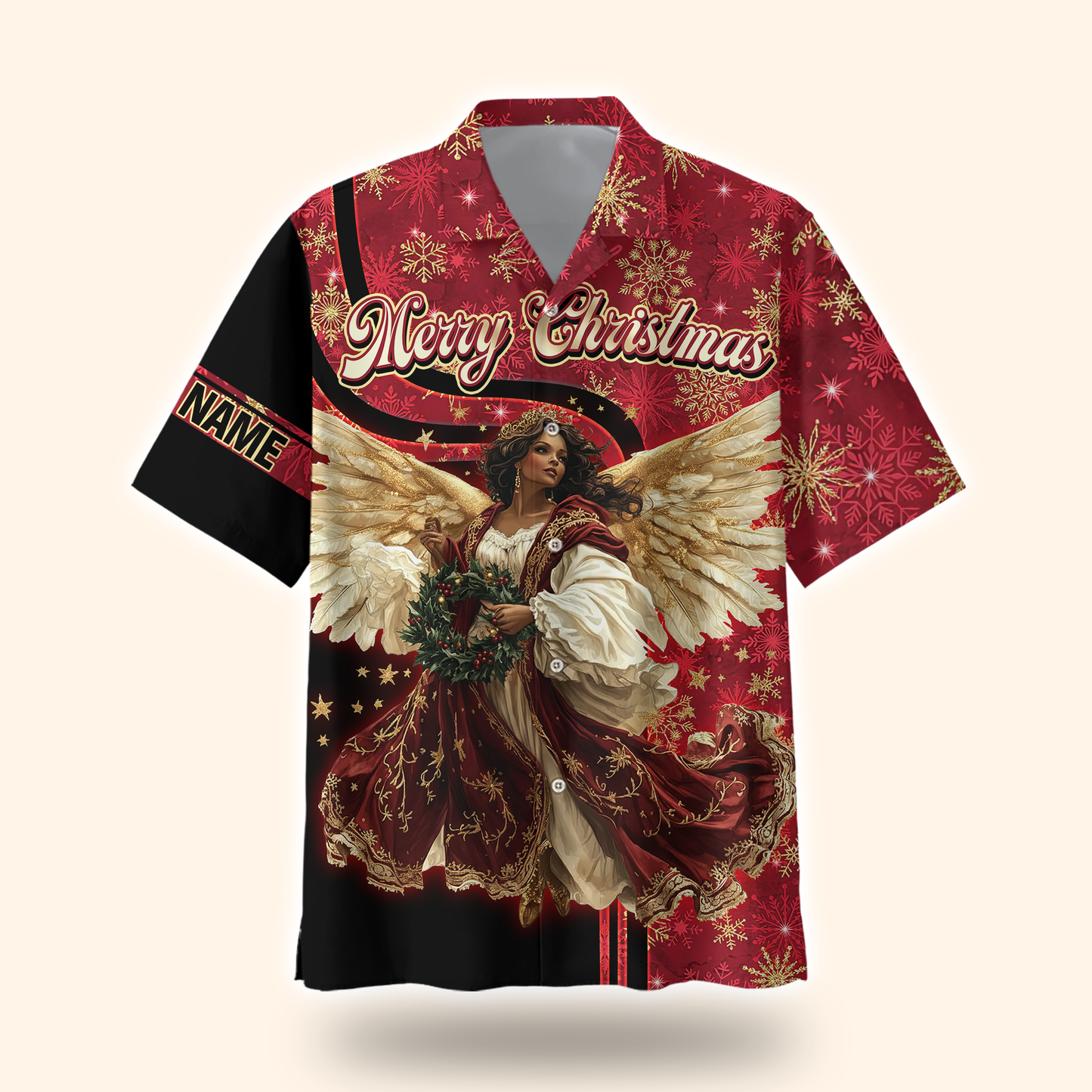 Christmas Angel Hoodie – Merry Christmas Zip Up, Elegant Angel Wings Holiday Sweater