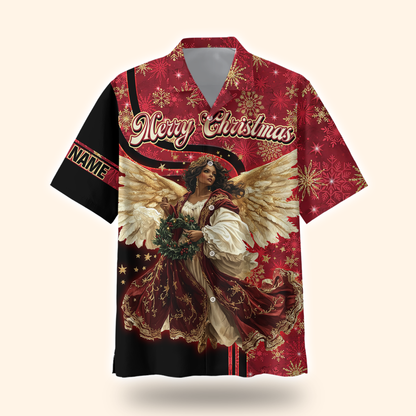 Christmas Angel Hoodie – Merry Christmas Zip Up, Elegant Angel Wings Holiday Sweater