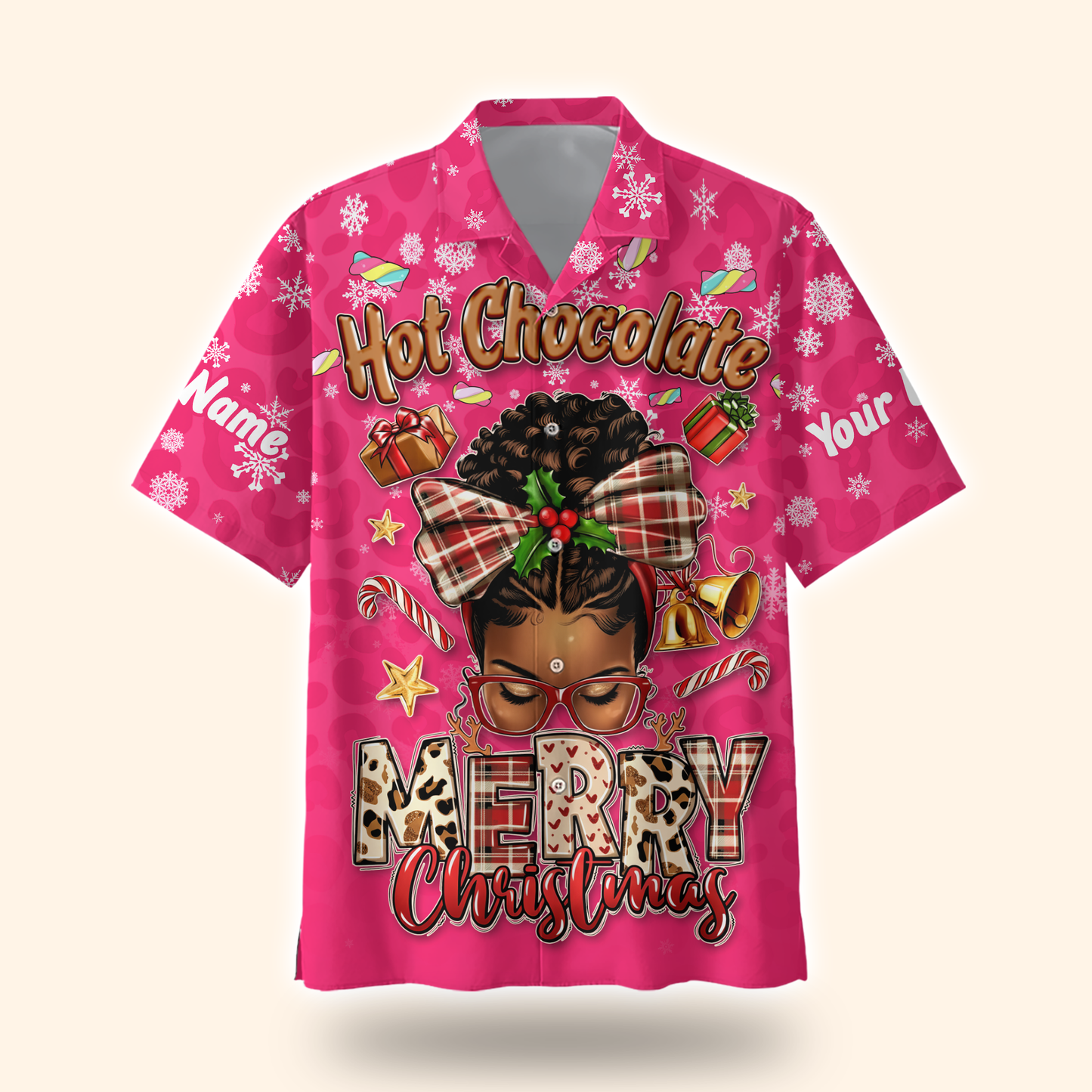 Hot Chocolate Merry Christmas Hoodie – Personalized Holiday Zip Up