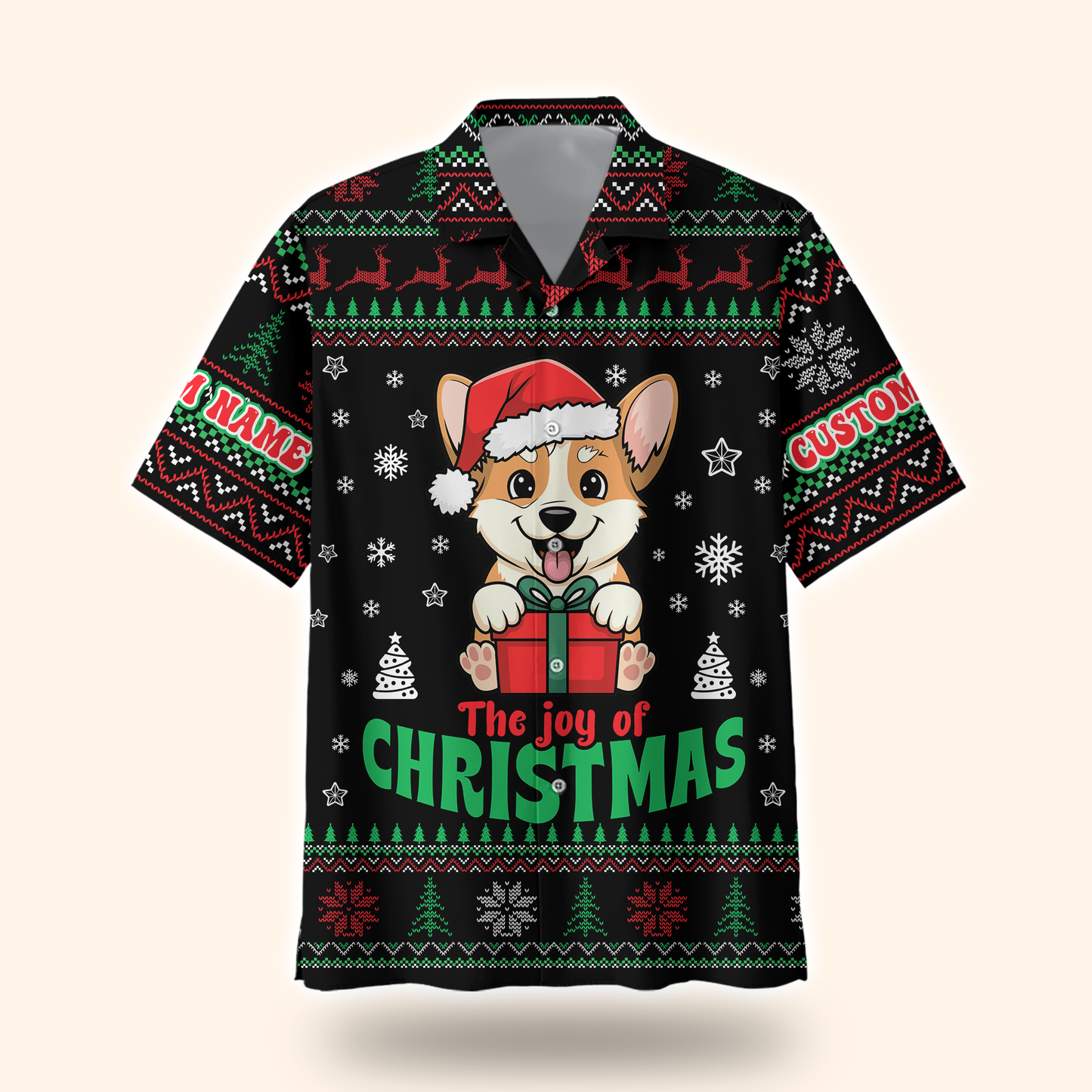 Personalized Corgi Christmas Hoodie – The Joy of Christmas Zip Up