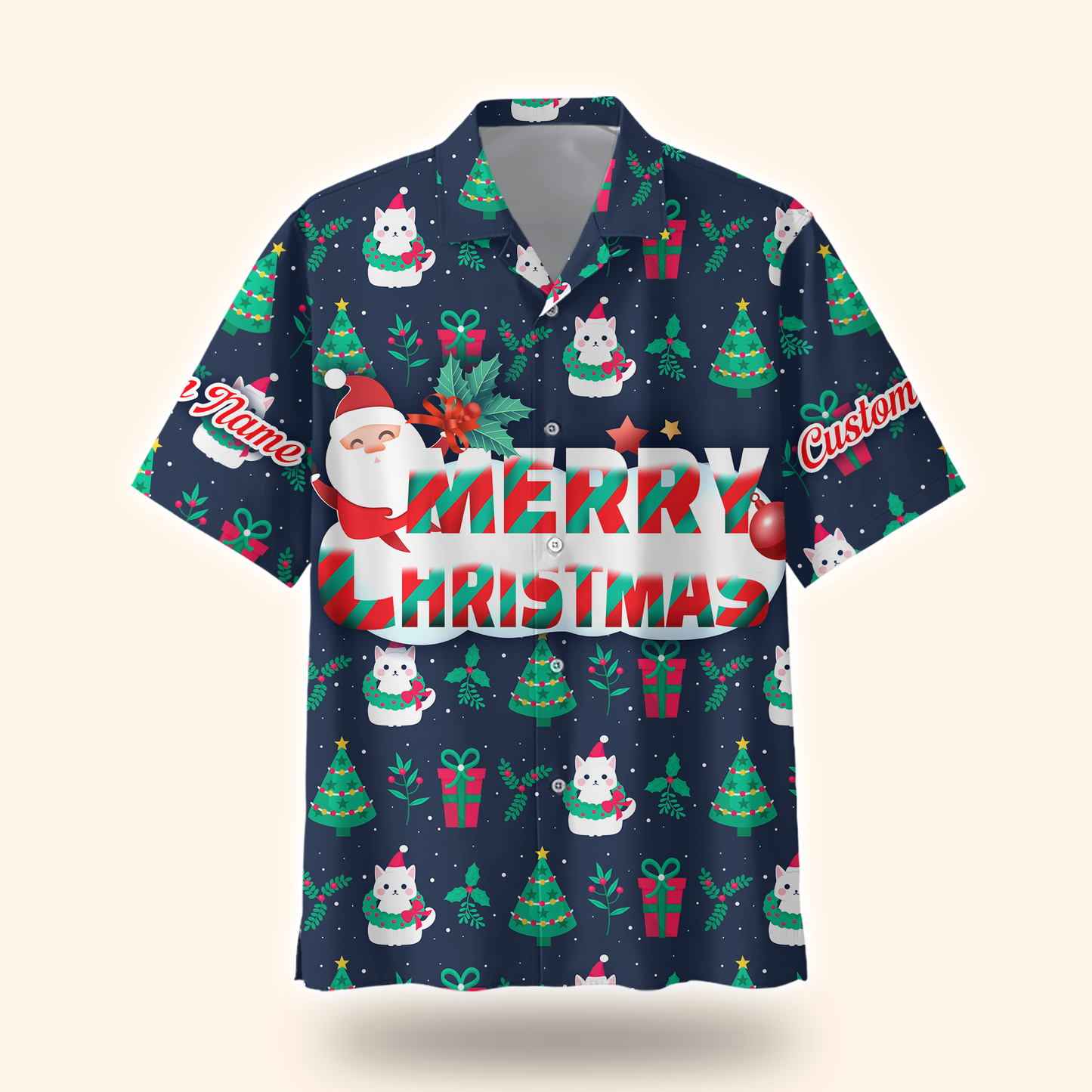 Merry Christmas Hoodie – Cute Holiday Zip Up with Santa and Gifts