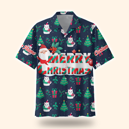 Merry Christmas Hoodie – Cute Holiday Zip Up with Santa and Gifts