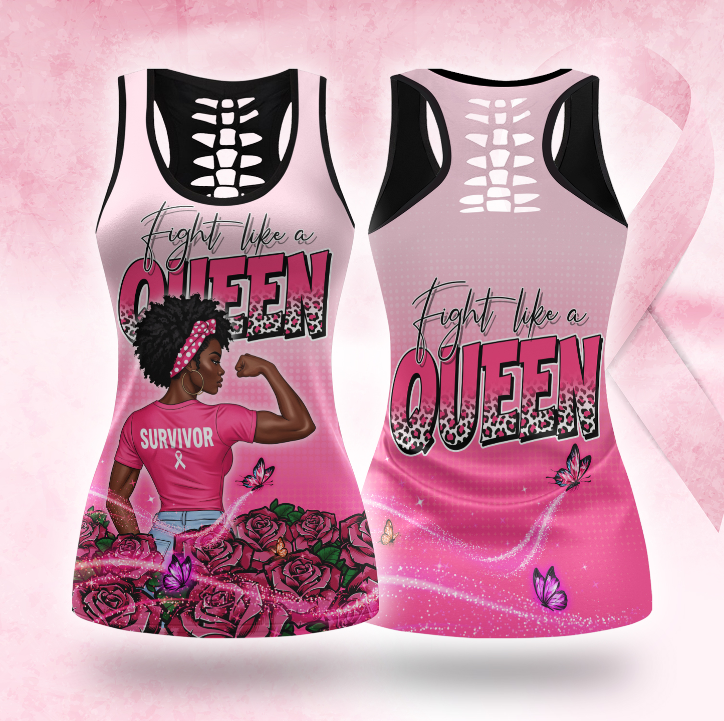 Fight Like A Queen - Combo Legging Breast Cancer Awareness