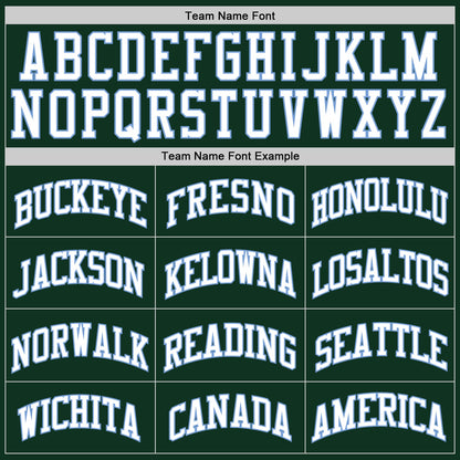 Custom Hunter Green White-Light Blue Authentic Throwback Basketball Jersey