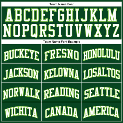 Custom Hunter Green White-Neon Green Authentic Throwback Basketball Jersey