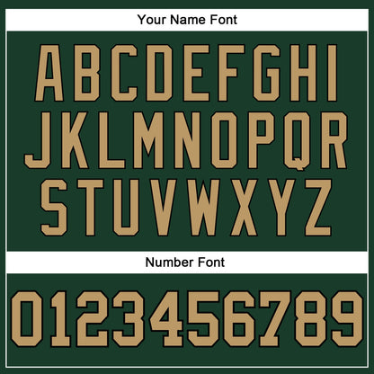 Custom Hunter Green Old Gold-Black Authentic Throwback Basketball Jersey