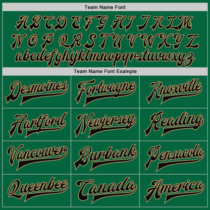 Custom Kelly Green Black-Old Gold Bomber Full-Snap Varsity Letterman Jacket