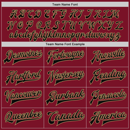 Custom Crimson Black-Old Gold Bomber Full-Snap Varsity Letterman Jacket