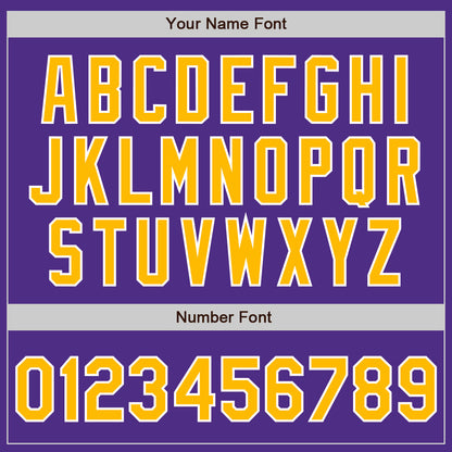 Custom Purple Gold-White Bomber Full-Snap Varsity Letterman Jacket