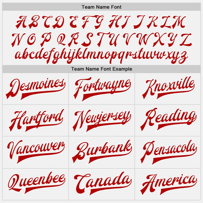 Custom White Red Pinstripe Red-White Bomber Full-Snap Varsity Letterman Jacket