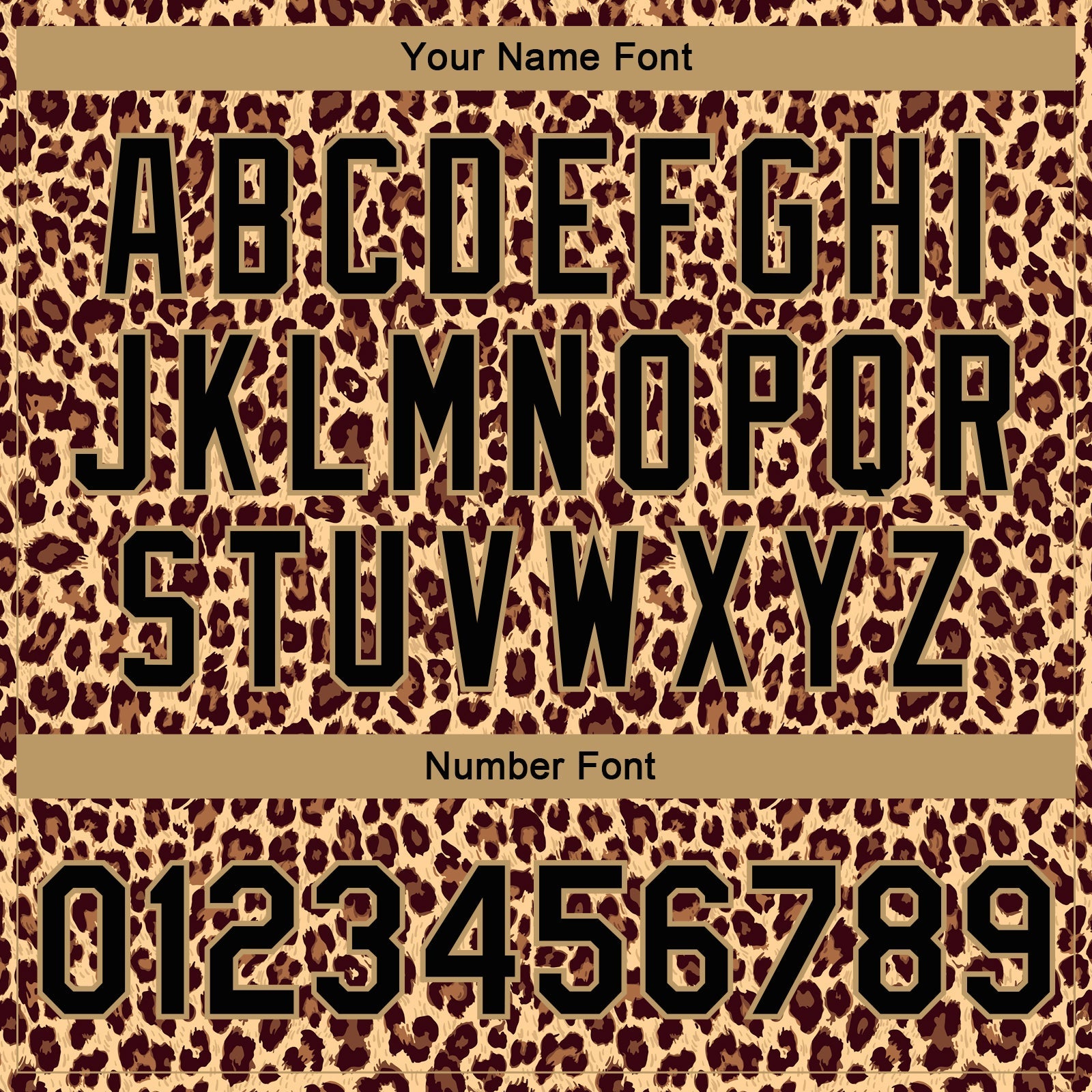 Custom Brown Black-Old Gold Leopard 3D Pattern Design Bomber Full-Snap Varsity Letterman Jacket