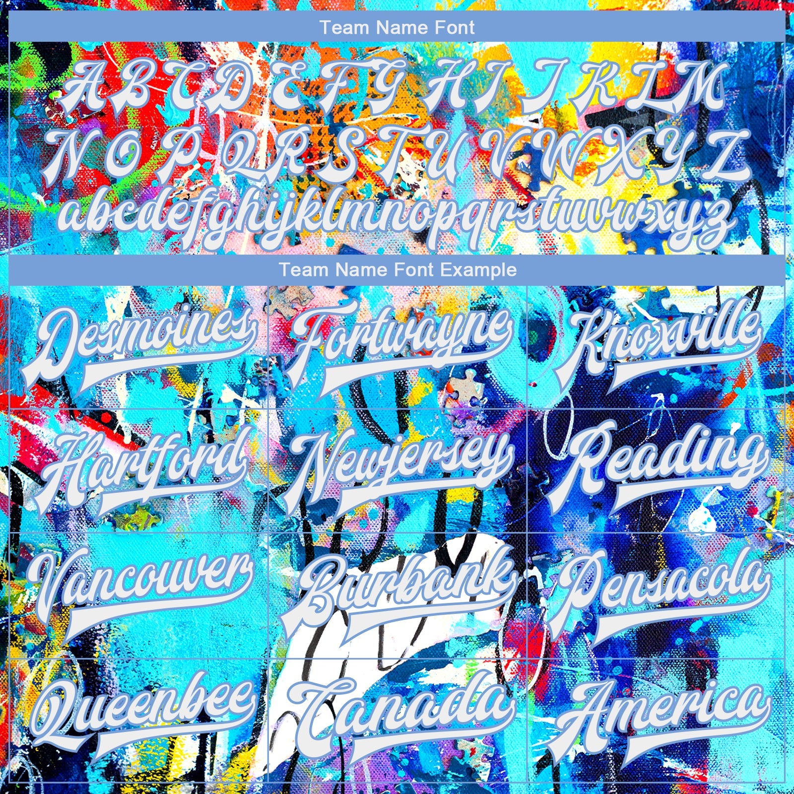 Custom Graffiti Pattern White-Light Blue Abstract 3D Bomber Full-Snap Varsity Letterman Jacket