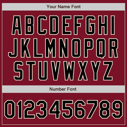 Custom Crimson Black Cream-Maroon Bomber Full-Snap Varsity Letterman Jacket