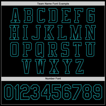 Custom Black Teal Bomber Full-Snap Varsity Letterman Jacket