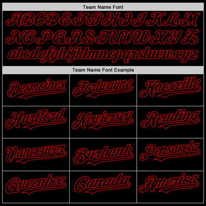 Custom Black Red Bomber Full-Snap Varsity Letterman Hoodie Jacket