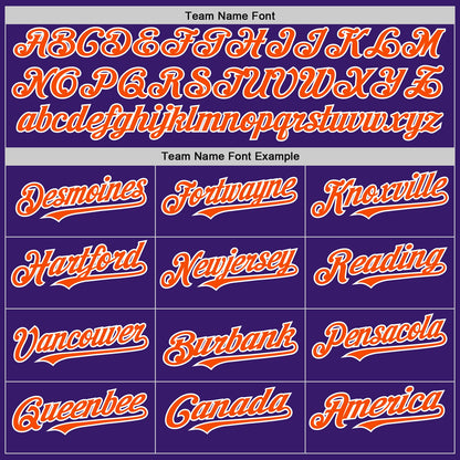 Custom Purple Orange-White Bomber Full-Snap Varsity Letterman Two Tone Hoodie Jacket